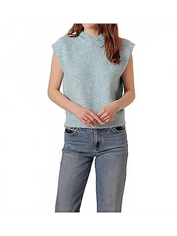 Elan Heidi Hooded Sweater in Blue (view 2)