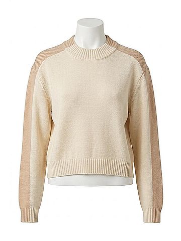 Elan Mila Colorblock Sweater in Beige (view 1)