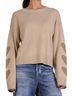 Elan Brown Hearts Sweater in Beige Size M - photo 6