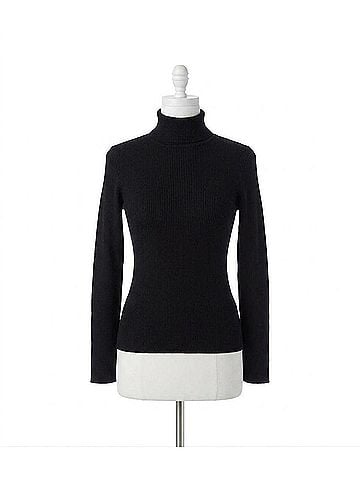 Karen Kane Ribbed Turtleneck Sweater in Black (view 1)