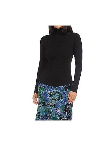 Karen Kane Ribbed Turtleneck Sweater in Black (view 2)