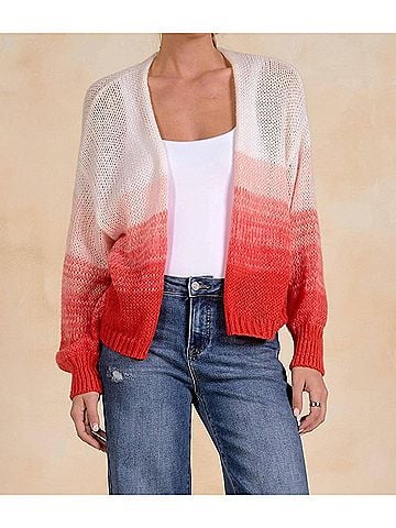 Elan Women's Minnie Cardigan in Red Ombre (view 2)