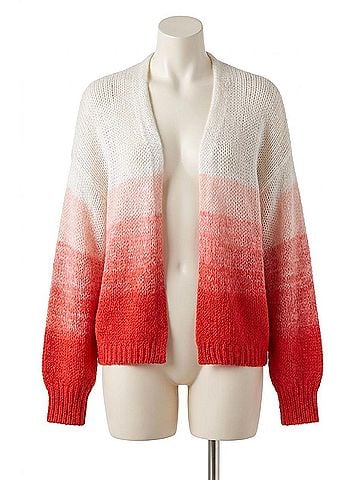 Elan Women's Minnie Cardigan in Red Ombre (view 1)