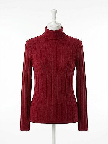 Alex Mill Ellie Ribbed Turtleneck Knit Top in Cabernet (view 1)