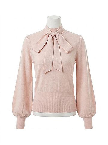 Zimmermann Women's Pussybow Sweater in Chalk (view 1)