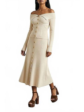 Zimmermann Rebellion Buttoned Bandeau Cardigan in Parchment (view 2)