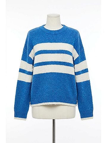 Pistola Carlen Mock Neck Sweater in Campanula White Stripe (view 1)
