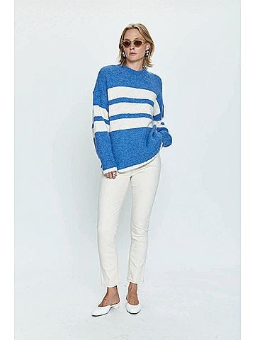 Pistola Carlen Mock Neck Sweater in Campanula White Stripe (view 2)