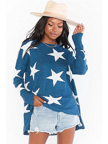 Show Me Your Mumu Bronson Sweater in Blue (view 2)