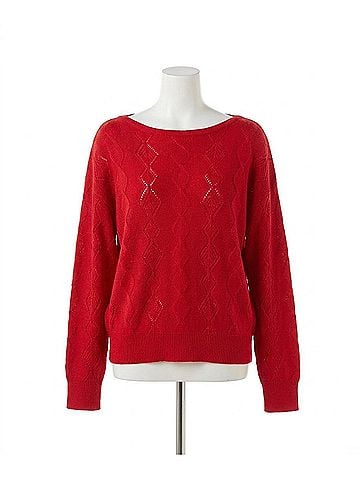 ESQUALO Revna Batwing Lurex Sweater in Red (view 1)
