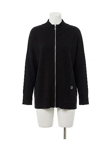 Angel Apparel Zip Up Poncho in Black (view 1)