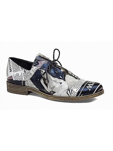 Django & Juliette Women's Kotty Loafers in News Print Leather (view 1)