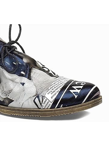 Django & Juliette Women's Kotty Loafers in News Print Leather (view 2)