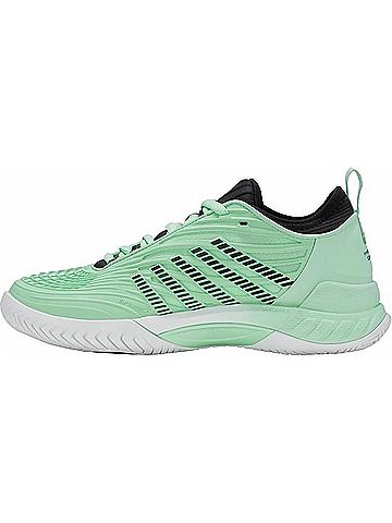 K-Swiss Women's Hypercourt Supreme 2 Tennis Shoe in Neon Mint/Black/White (view 2)