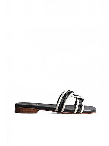 Kaanas Women's Olas Sandal in Black And White (view 1)