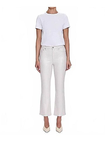 Pistola Lennon High Rise Cropped Bootcut Jean in Ivory Luster (view 2)