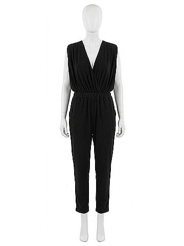 Elan Women's Pull-On Romper in Black (view 1)