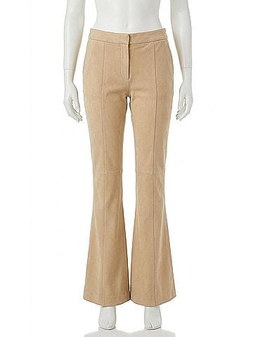 Zimmermann Illuminate Suede Pants in Sand (view 1)