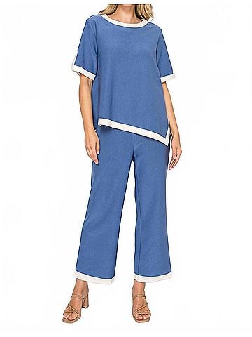 Joh Kiara Crepe Pant in Blue (view 2)