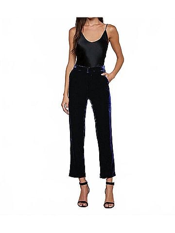 L'Agence Rebel Velvet Trouser in Midnight (view 2)
