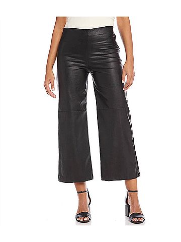 Karen Kane Fay Faux Leather Pant in Black (view 2)