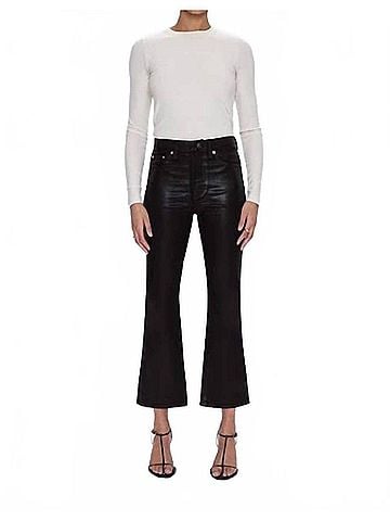 Pistola Lennon High Rise Crop Boot Pants in Coated Mocha (view 2)