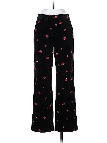 L'Agence Livvy Velvet Trouser in Black/Red Rose Embroidery (view 1)