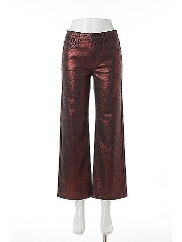 Hudson Rosie High-Rise Wide Leg Jeans in Port Glitter Foil (view 1)