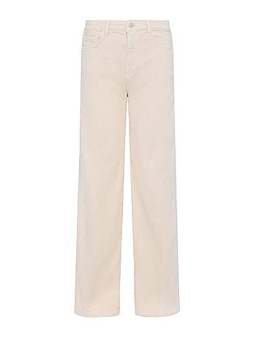 L'Agence Scottie Corduroy Wide-Leg Pant in French Vanilla (view 1)