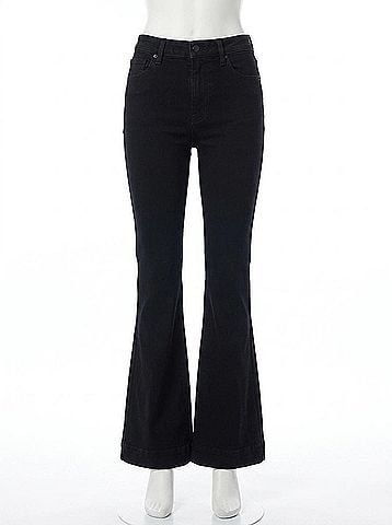 Pistola Kinsley Mid Rise Ultra Flare Pants in Noir (view 1)