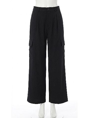 Pistola Brynn High Rise Relaxed Cargo Pants in Black (view 1)