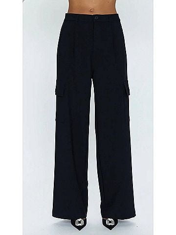 Pistola Brynn High Rise Relaxed Cargo Pants in Black (view 2)