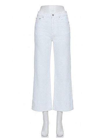 Pistola Lana Crop-Cuff High Rise Wide Pants in Vivid White (view 1)