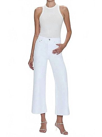 Pistola Lana Crop-Cuff High Rise Wide Pants in Vivid White (view 2)