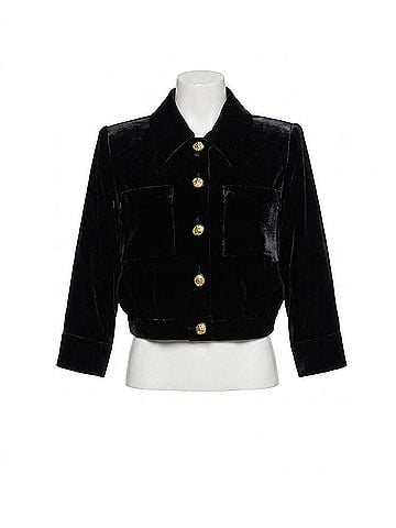 L'Agence Jia Velvet Jacket in Black (view 1)