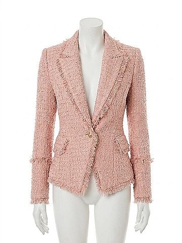 L'Agence Kaisley Tweed Blazer in Dusty Pink (view 1)
