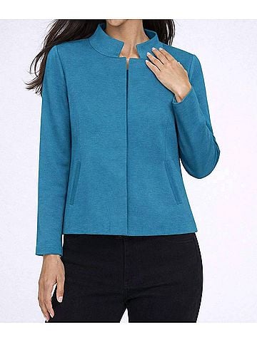J'envie Windsor Soft Collar Jacket in Teal (view 2)
