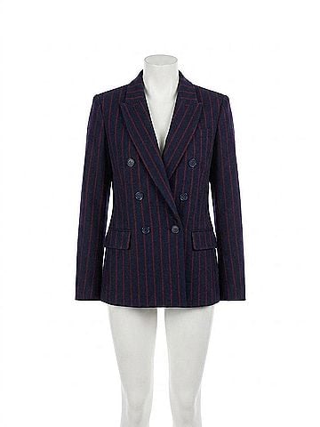 L'Agence Kenzie Pinstriped Blazer in Midnight Red Pinstripe (view 1)