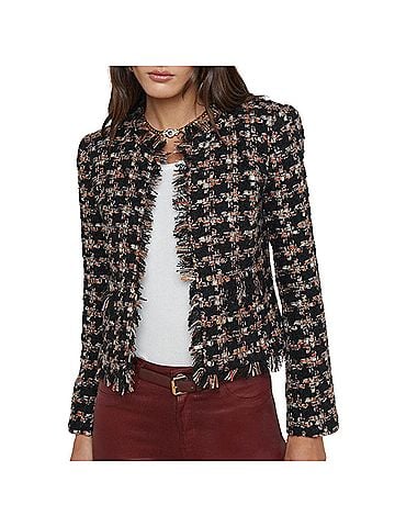 L'Agence Angeline Jacket in Black Multi Tweed (view 2)