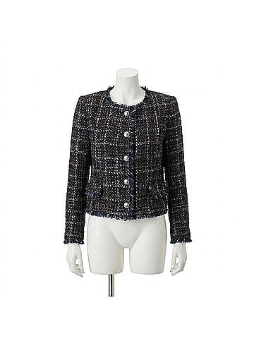 L'Agence Zaya Tweed Jacket in Midnight Brown Multi (view 1)