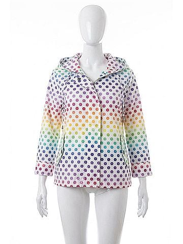 Angel Get Spotted Rain Jacket in White Multi (view 1)