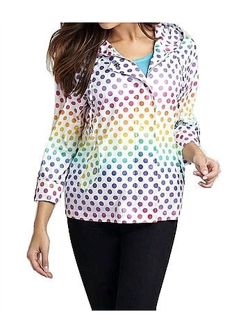 Angel Get Spotted Rain Jacket in White Multi (view 2)
