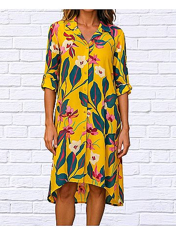 Calypso Clothing Co. Melinda Floral Dress in Yellow (view 2)