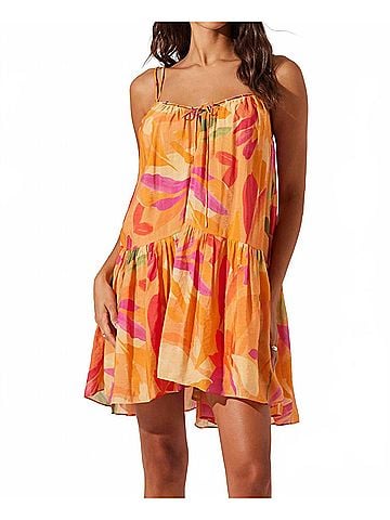 Astr Keala Dress in Orange Multi (view 2)