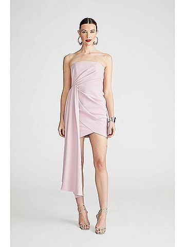 Halston Nitara Crepe Dress in Mauve Blush (view 2)