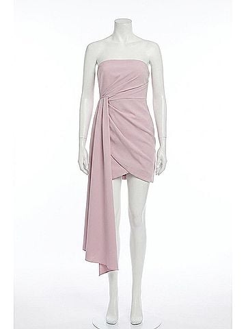 Halston Nitara Crepe Dress in Mauve Blush (view 1)