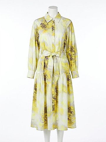 Gracia Floral Print Midi Dress in Yellow (view 1)