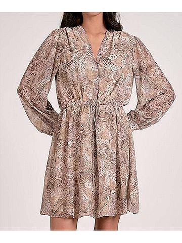 Elan Hilarie Woven Mini Dress in Snake Print (view 2)