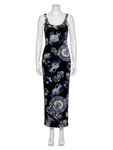 L'Agence Akiya Maxi Tank Dress in Blue Porcelain (view 1)