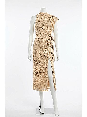 A.L.C. Astrid Lace Midi Dress in Beige (view 2)